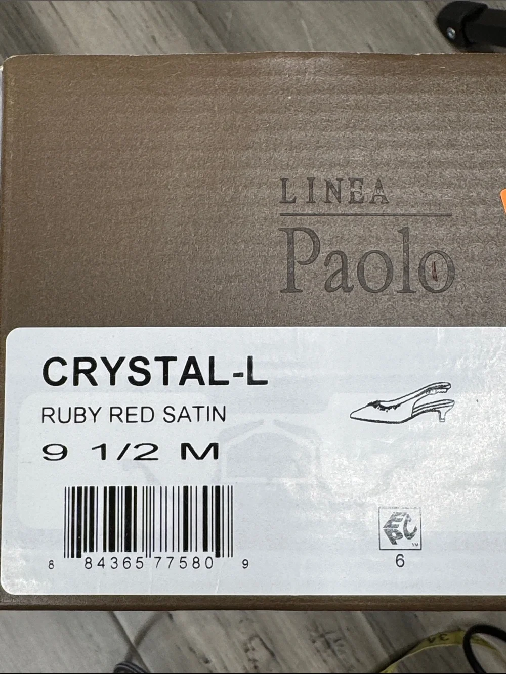 LINEA PAOLO CRYSTAL EMBELLISHED RED SATIN SLINGBACK KITTEN HEELS NIB SIZE 9.5